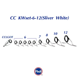 Original Fuji Guide Set KW 6-12 Stainless Steel Frame Double Foot Fishing Guide for Casting Fishing Rod Builders Rod Repair Set