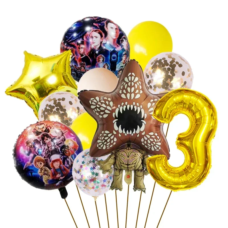 1 Set Cartoon 'Seltsame Geschichte' Folienballons, Fleischfressende Blumen Festivaldekoration, Latex Geburtstagsparty Ballons, Weihnachtszubehör – Detail 3