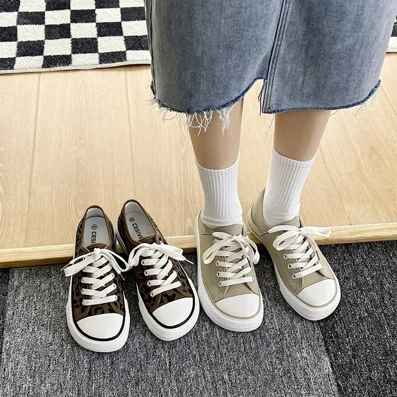 Zapatos de lona para mujer, zapatillas informales a la moda de verano para mujer, zapatos informales para estudiantes, zapatos vulcanizados para mujer