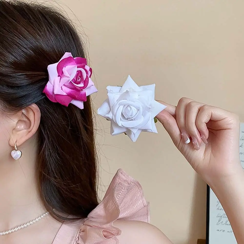 Korean Style Sweet Rose Flower Hairpin Bridal Flowers Hair Clips Hair Accessories