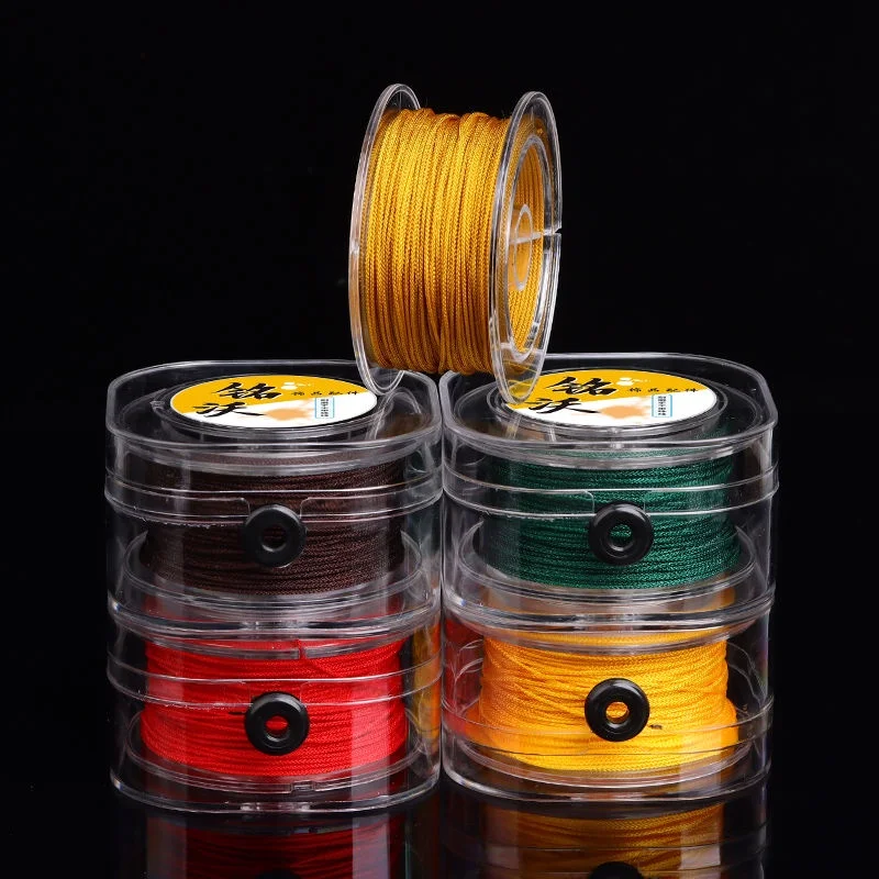 [حبل مضفر] حبل مضفر مستورد من اليشم. غير مرنة ومتينة ضد التآكل والتمزق. لتوتير الخرز.