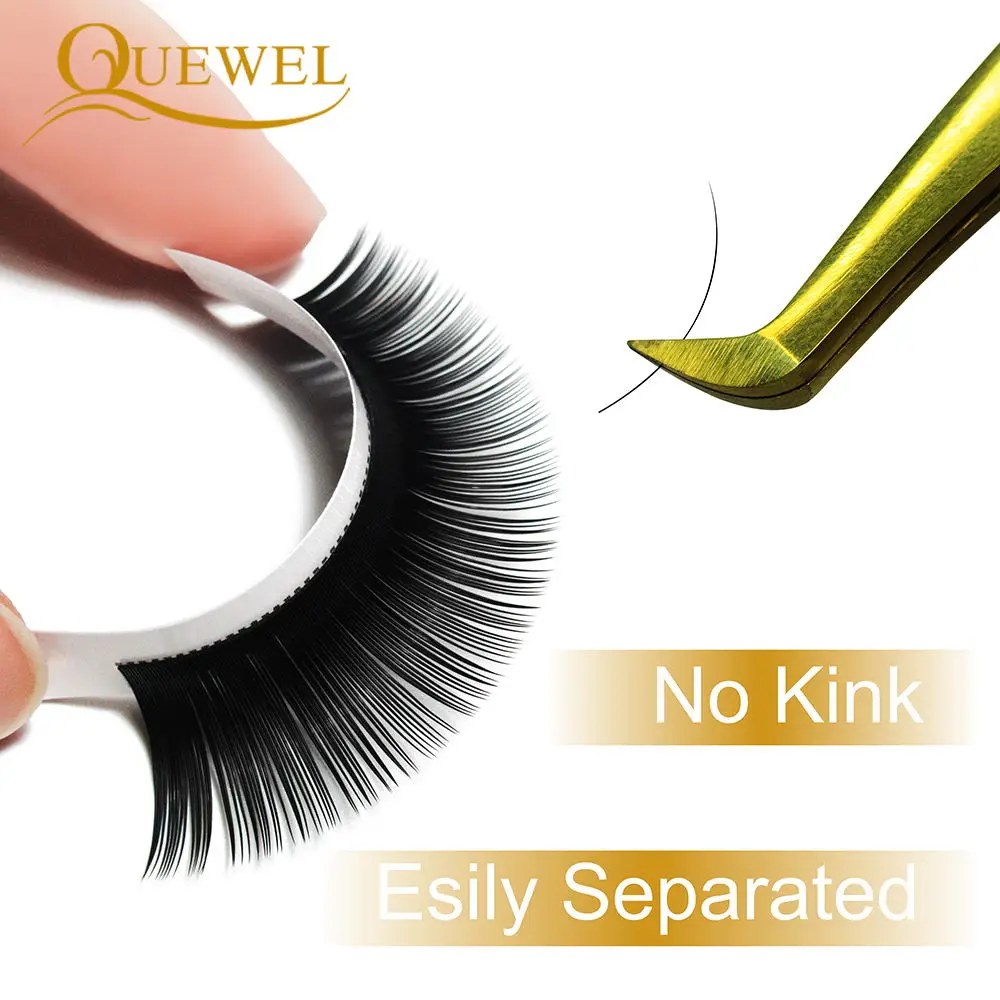 Quewel Individual False Eyelash Length 8-18mm Faux Natural Eyelashes Matte Black Curl Lashes Comfort Thick Soft High Quality