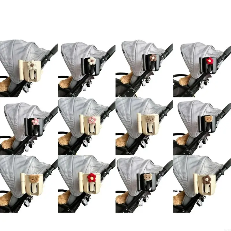 

2 in 1 Stroller Cup Holder and Phone Stand Adjustable Baby Cart Drink Organiser Rack for Bottles Coffee and Beverages