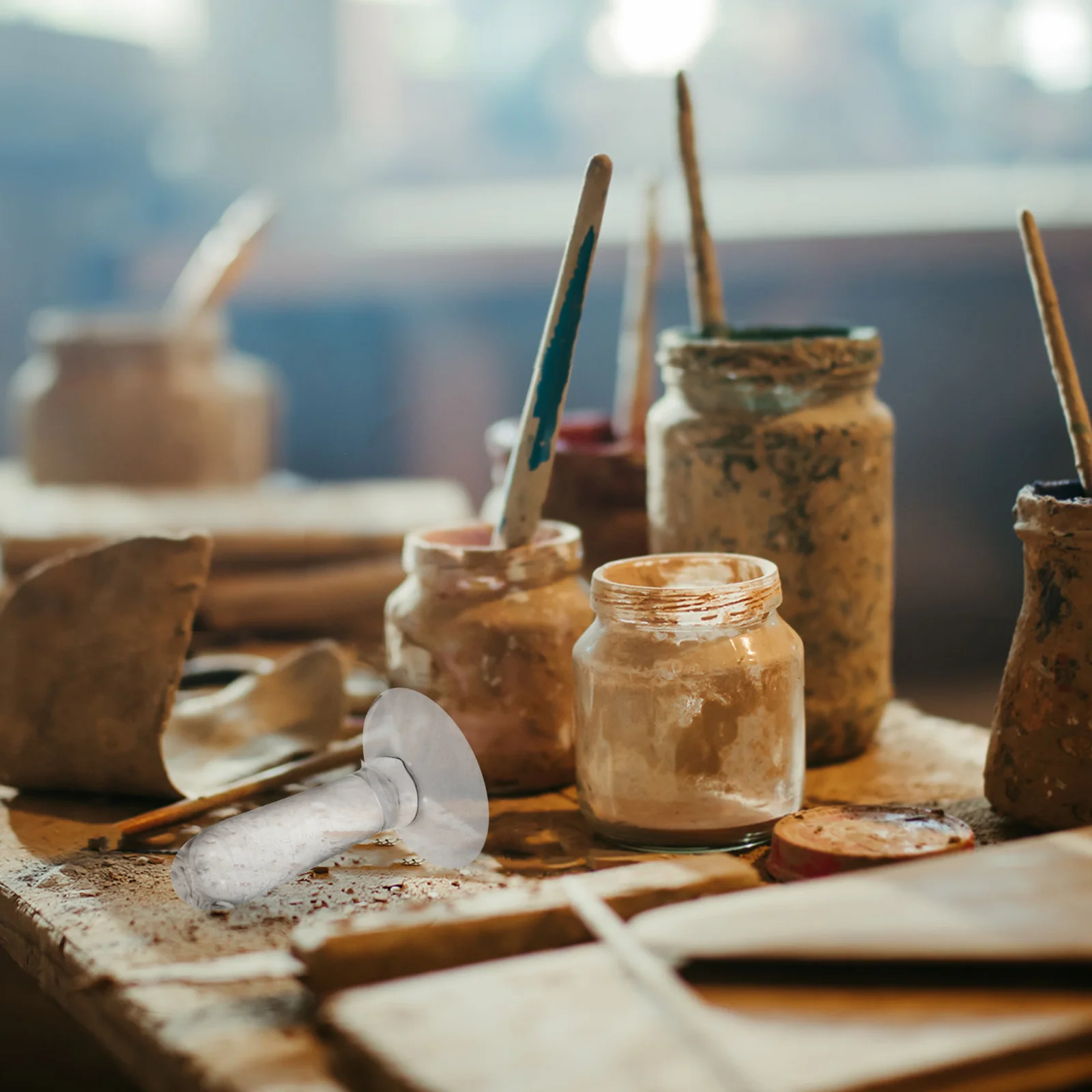 مدقة زجاجية لصنع الألوان المائية أداة رسم فنية رفيعة شفافة أصباغ طحن مولر ذات لمسة نهائية ناعمة للاستوديو #1