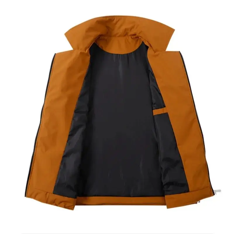 남성용 더블 지퍼 재킷, 단색, 아웃도어 플라이트 재킷, 수트 칼라, 유럽 스타일 코트, 가을 및 겨울