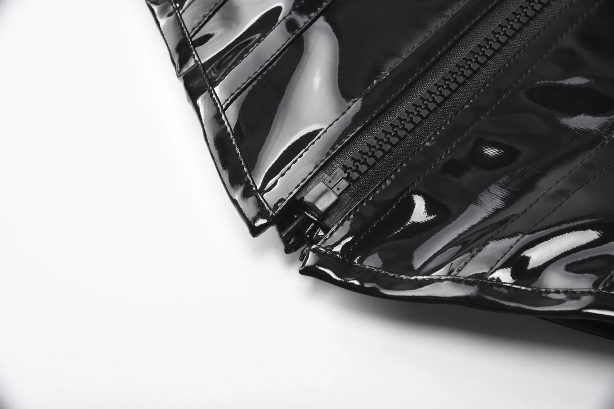 لامعة الأسود PVC مشد أعلى نظرة الرطب بولي Leather الجلود بوستير Steampunk Underbust المشدية التخسيس مدرب خصر بذلة مفصلة لشكل الجسم