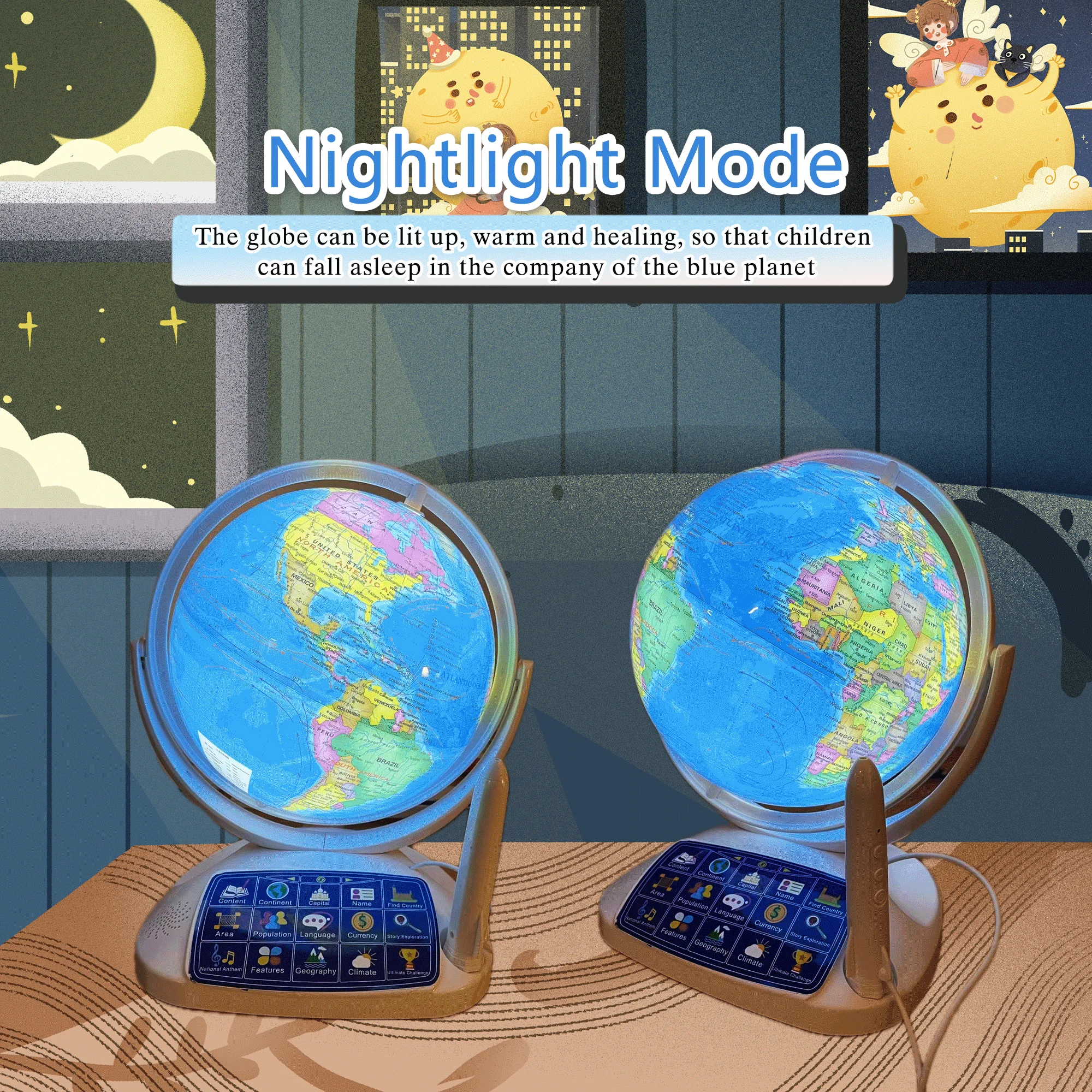 20cm Magic Globe With Software AR Puzzle Science Education Toy Luminous Desktop Ornament Globe