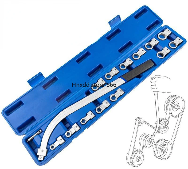 Pulley adjustment wrench lengthened E-type sleeve wrench special disassembly and assembly