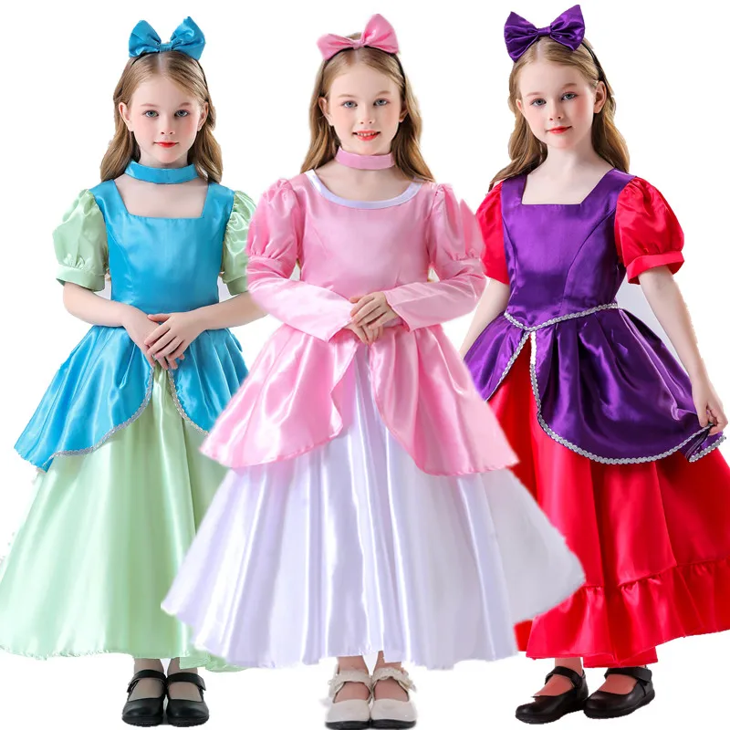

Children's Day Stage Cute Fairy Tale Princess Cinderella Cosplay Dress Halloween Carnival Party Kids Palace Queen Fancy Costume
