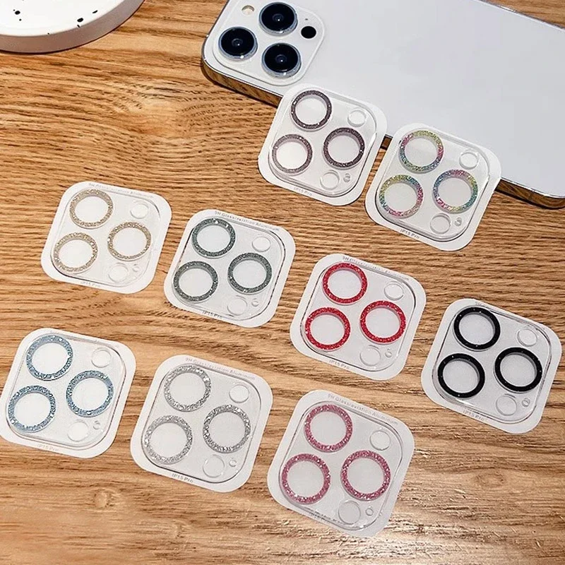 Metal Diamond Camera Lens Protector Glass for IPhone 15 16 17 Pro Max Plus Lens Protector Ring for IPhone 13 12 Mini Camera Film