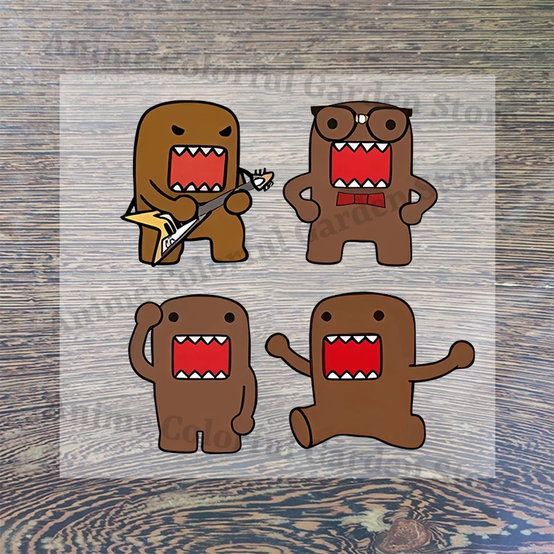 Domo Kun Heat Transfer Stickers Cartoon Cute Iron on Patch Decals Clothes Sticker T-shirts Hoodie Clothing Hats Applique Gifts