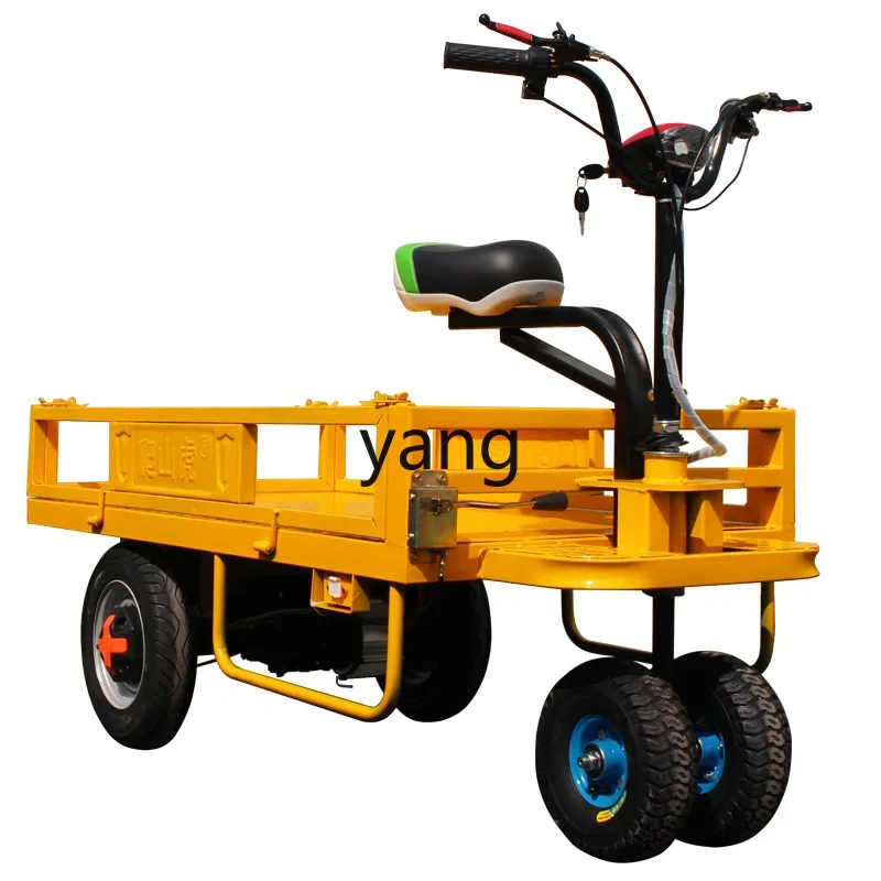 

Yjq upside down donkey electric flat four-wheel hand push truck construction site transportation truck