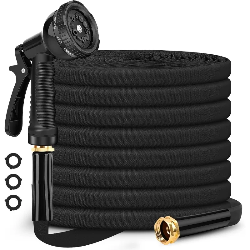 

Flexible Garden Hose with 10 Function Hose Nozzle, Lightweight, Kink Free and Water Hose for Ou