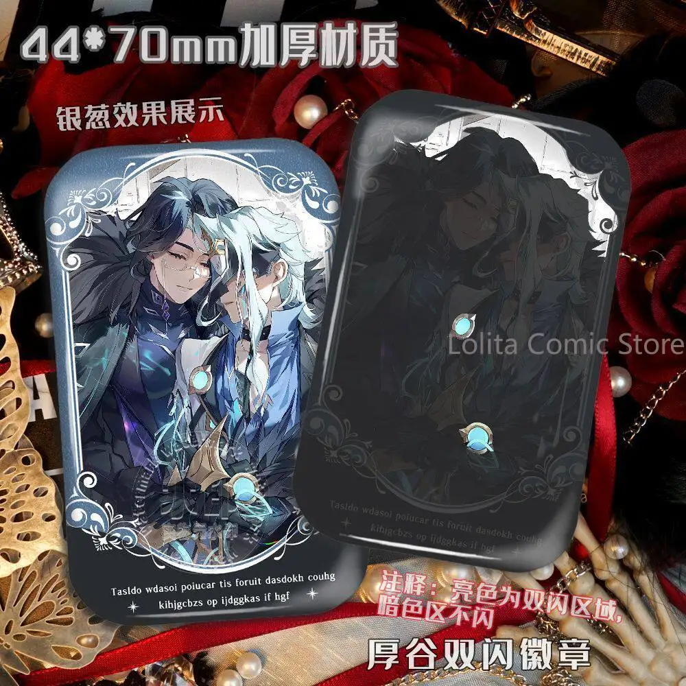Genshin Impact Anime Pantalone Regrator Zandik Il Dottore The Doctor Hazard Lights Button Pencil Case Badge Pins Clothes Brooch view 2