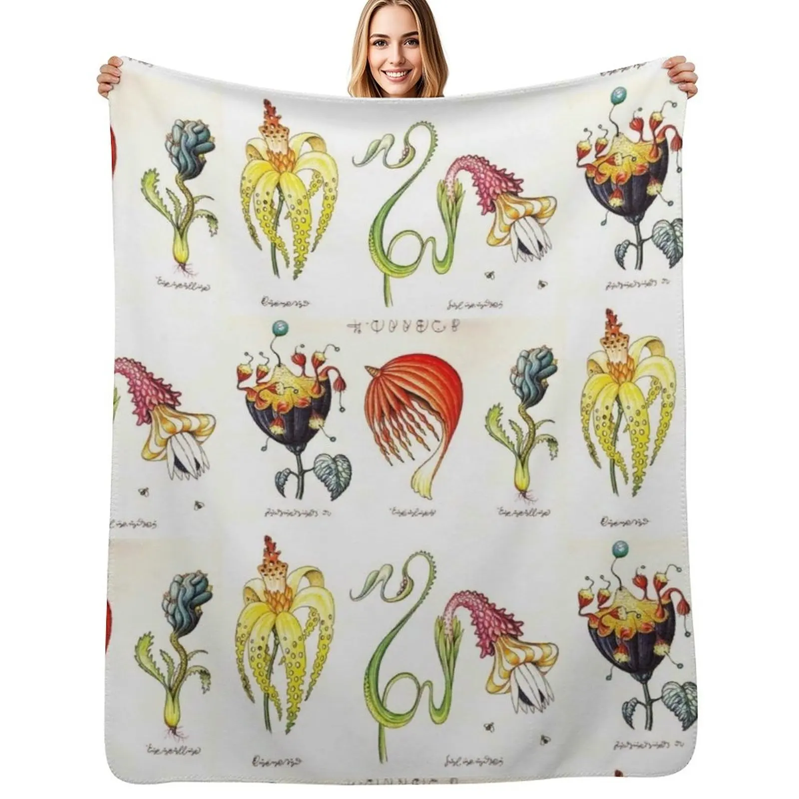 

Codex Seraphinianus Throw Blanket Moving Hairy Flannels warm for winter Blankets