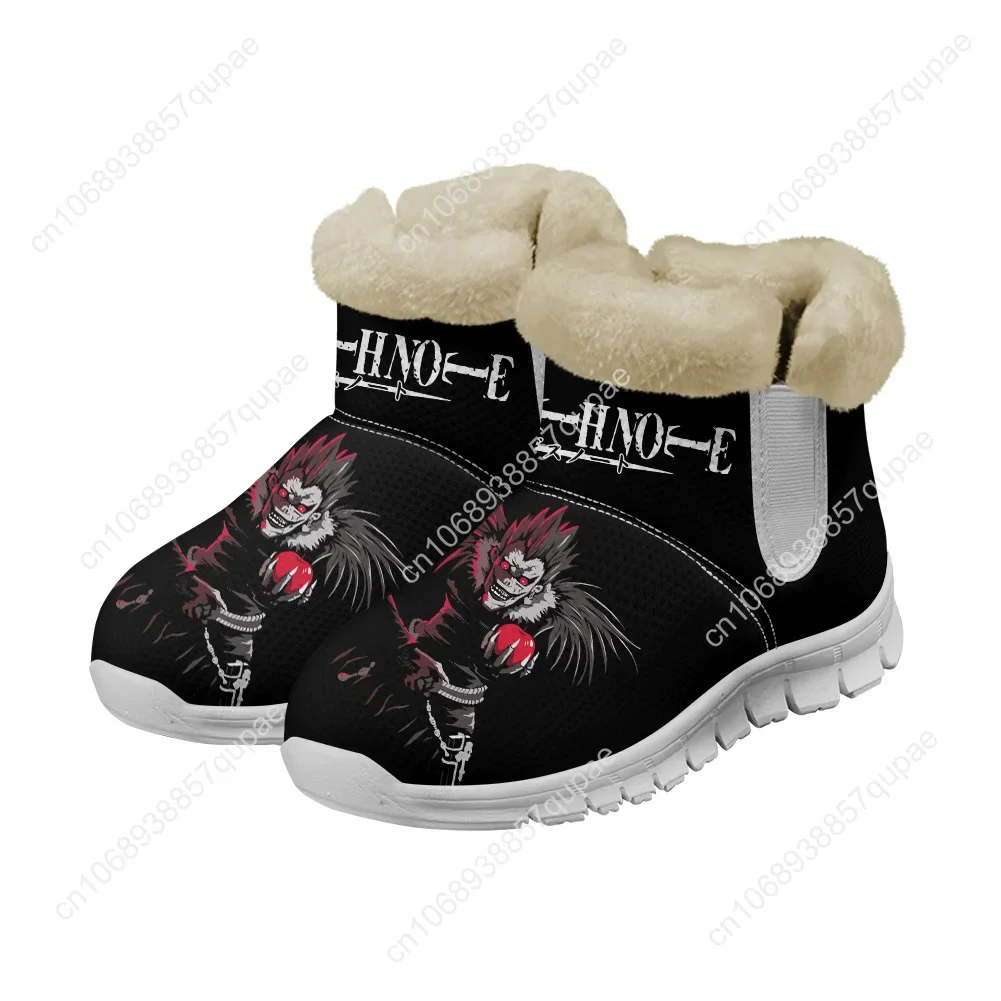 Death Note Snow Boots Anime Mens Womens Teenager Keep Warm Shoes Casual Snow Shoe Plush Soft High Quality Couple Custom Shoes