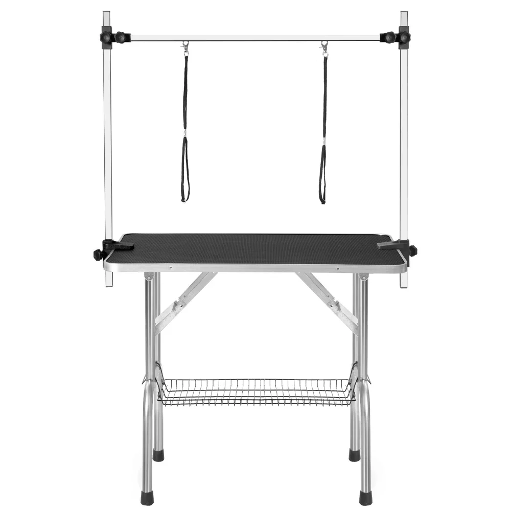 Professional Dog Pet Grooming Table Large Adjustable Heavy Duty Portable w/Arm & Noose & Mesh Tray, General Item