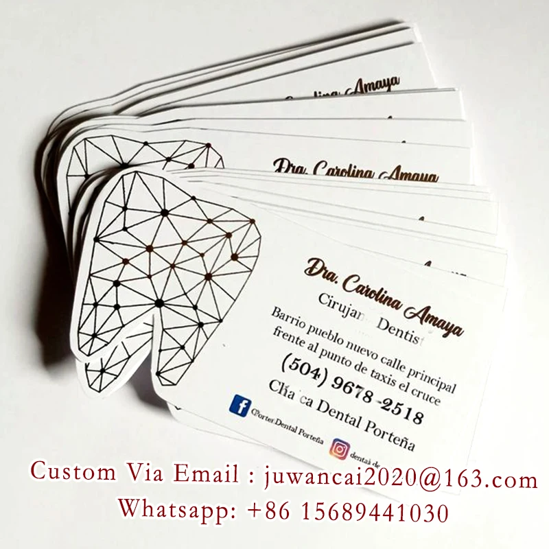 Custom Die Cut Business cards for Dentist With Logo Design Thank you cards Dental Service Business Card loyalty cards Printable
