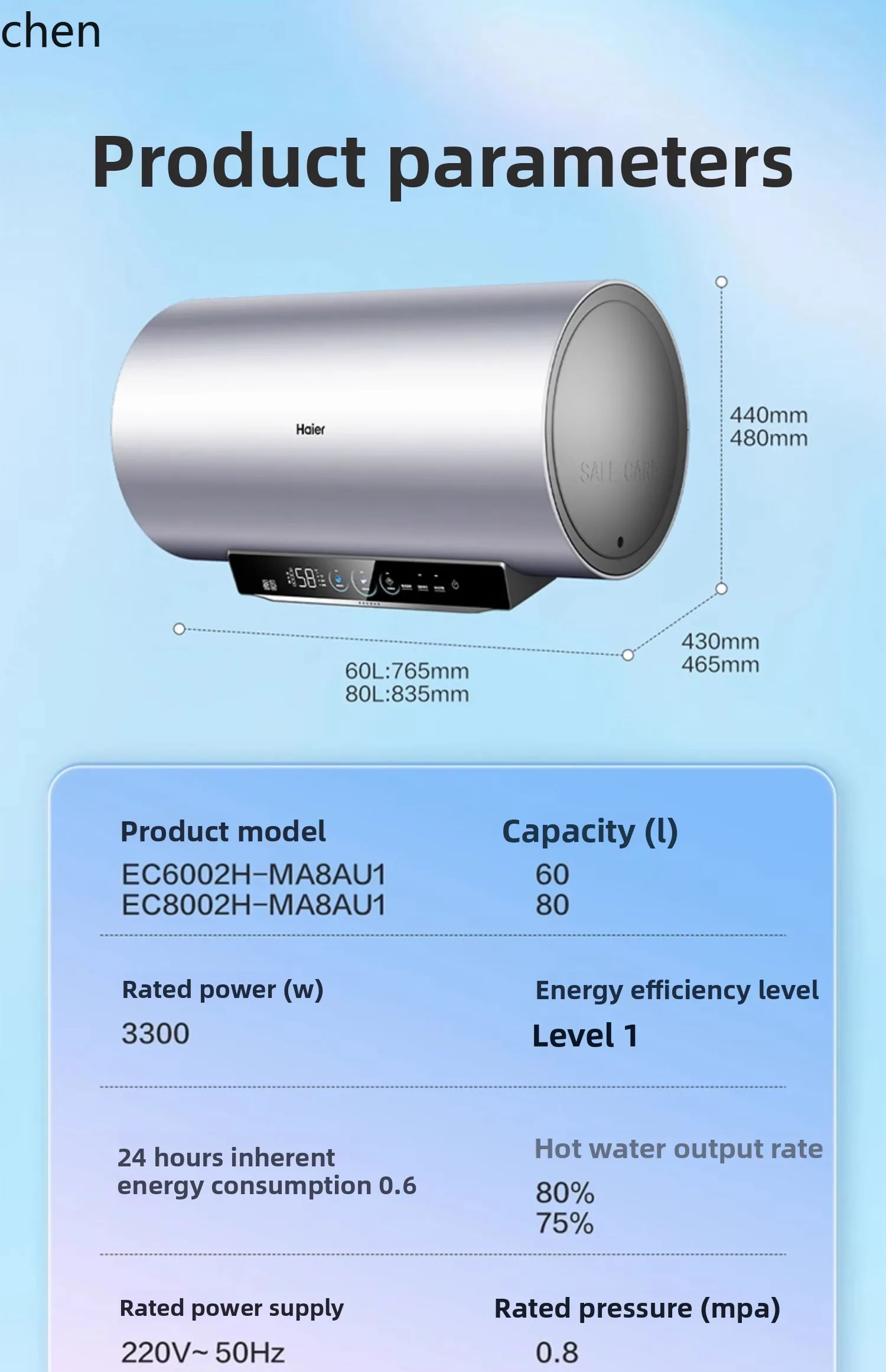 ZML scaldabagno elettrico domestico piccola velocità di conversione di frequenza riscaldamento purificazione dell'acqua di efficienza energetica di prima classe
