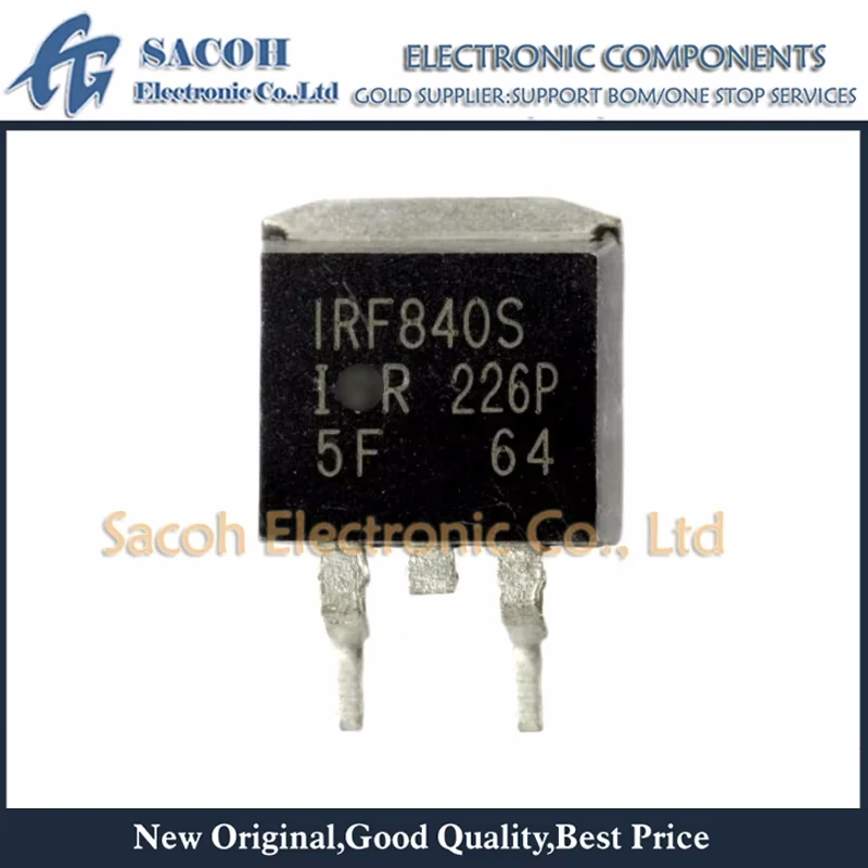 

SACOH New Mosfet transisto 10Pcs/Lot IRF840S F840S IRF840STRPBF TO-263 8A 500V Power MOSFET Transistor