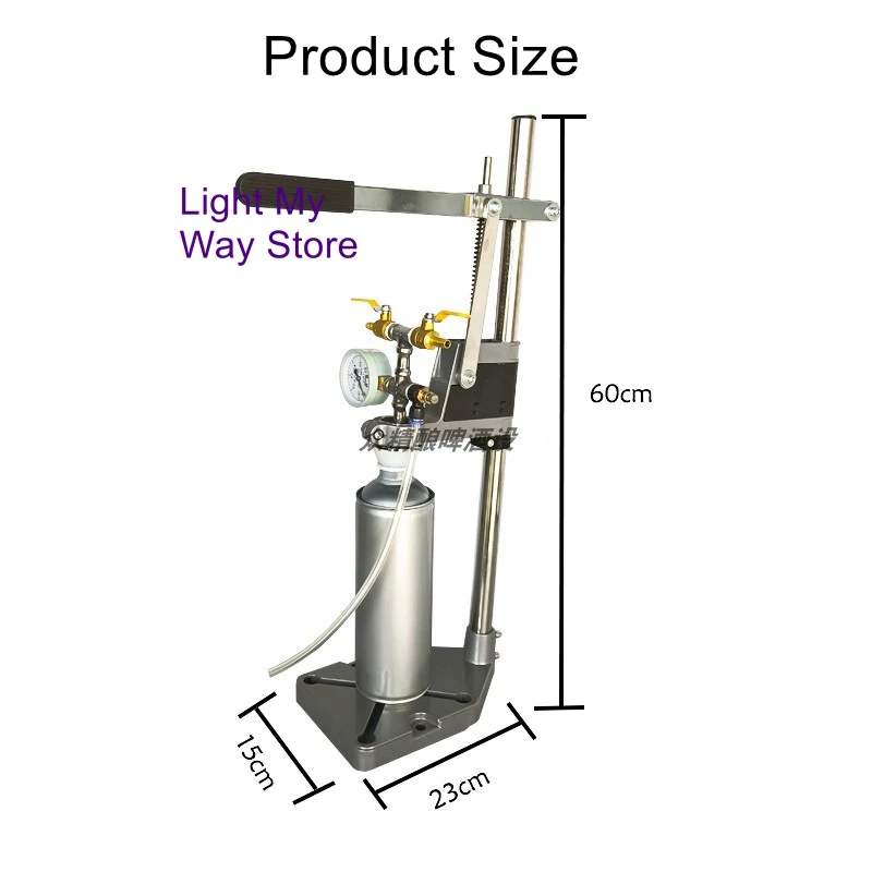 Imagem -03 - Máquina de Enchimento Líquida Manual de Garrafa Pet Garrafa de Vidro Hombrew Beer Equal Pressão Máquina de Enchimento Engarrafamento Desespumante