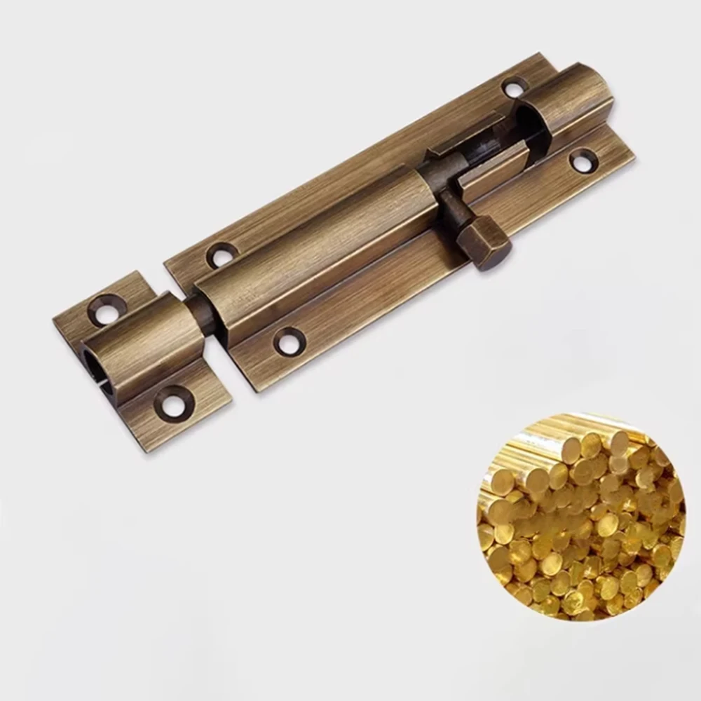1Pc Electroplated Brass Door Latch Home Hardware Cabinet Gate Safety Door Bolt Tower Window Catch Locks Solid Sliding Latch Hasp