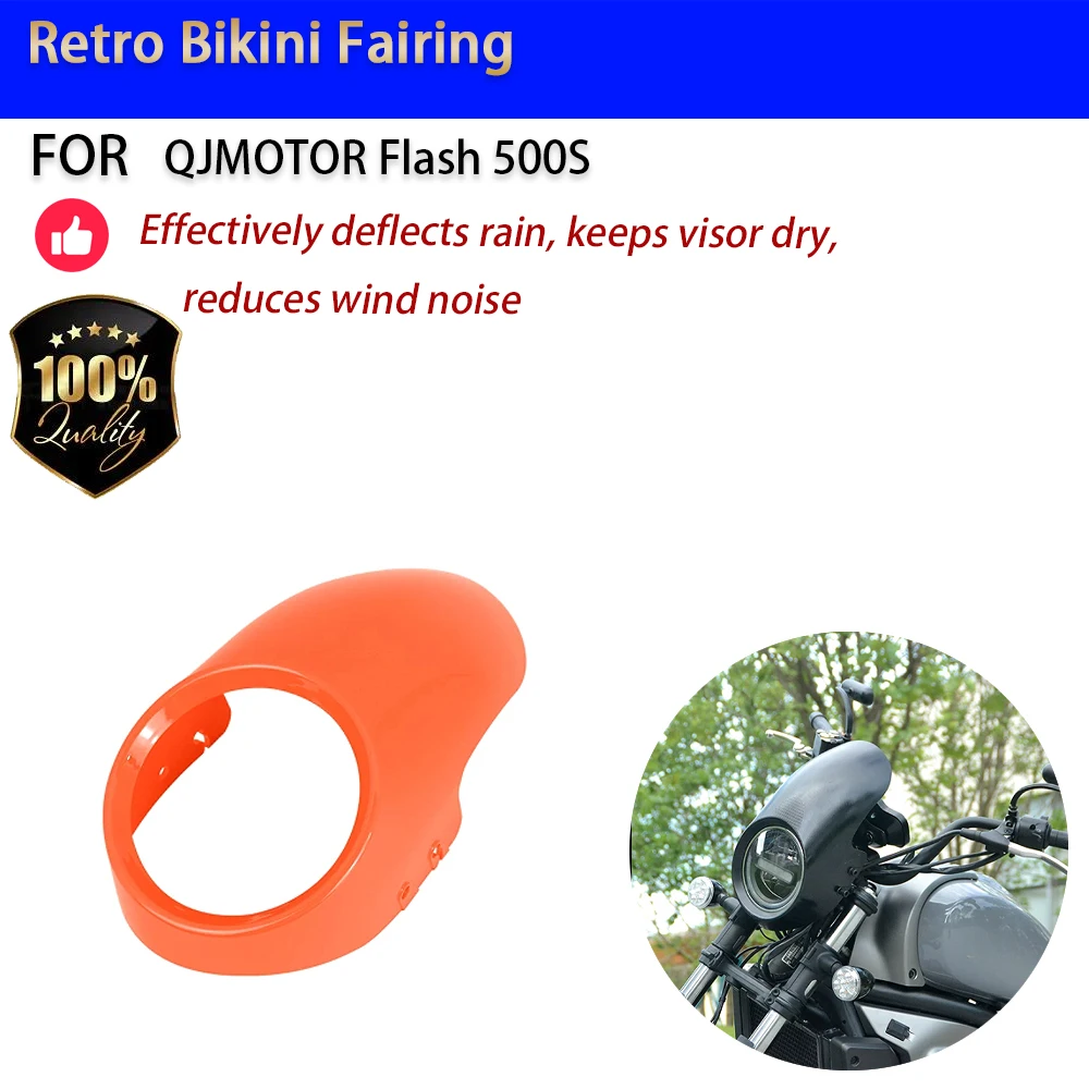 For QJMOTOR Flash 500S Retro Bikini Fairing Windshield Acrylic Alloy Bracket No-Drill Accesorios Moto