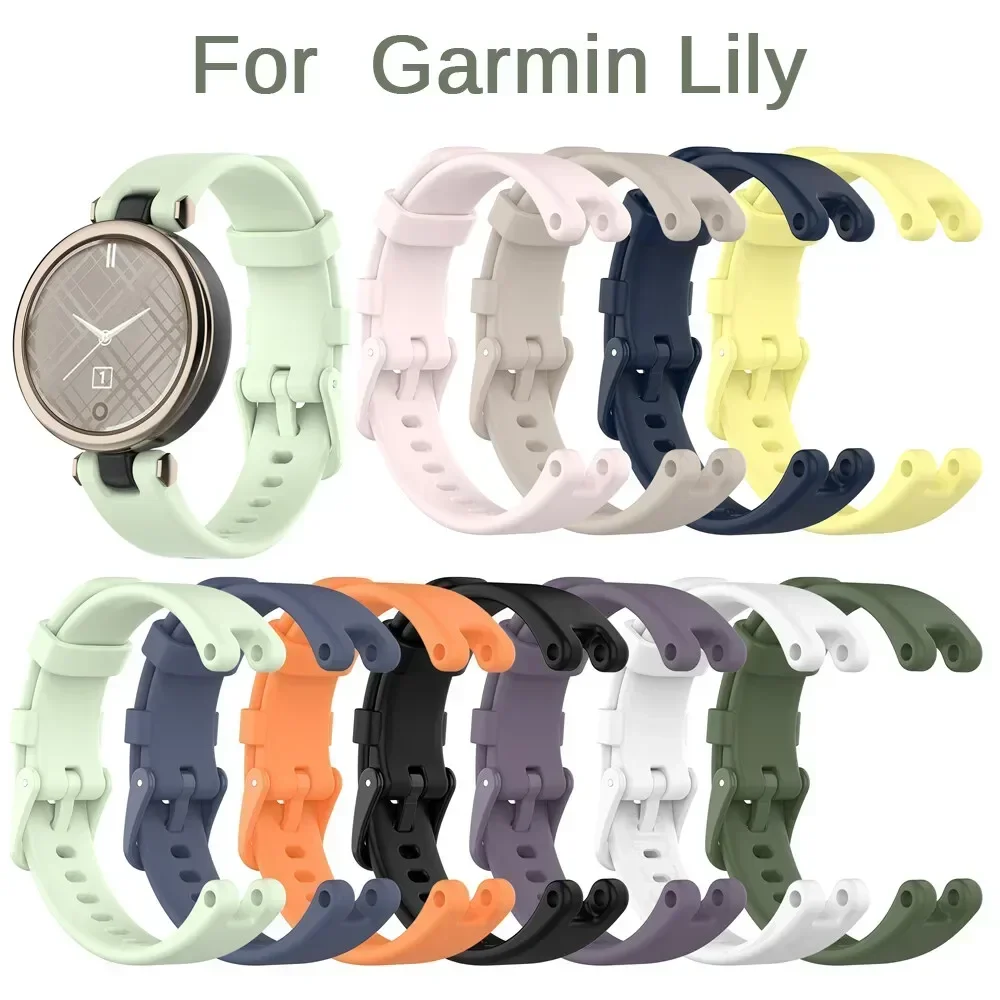 For Garmin Lily Watch Band Sport Silicone Replacement Strap Women Fashion Fitness Wristband Garmin Lily Watch Accessories