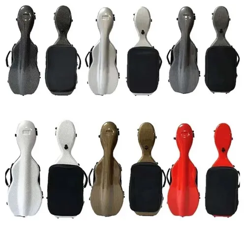 Imagen 1 del producto Estuche para violín de baja impuestos de EE. UU. con bolsa fija 4/4 3/4 1/2 1/4 caja de violín de fibra de carbono doble correa para el hombro bolsa espectral con cerradura