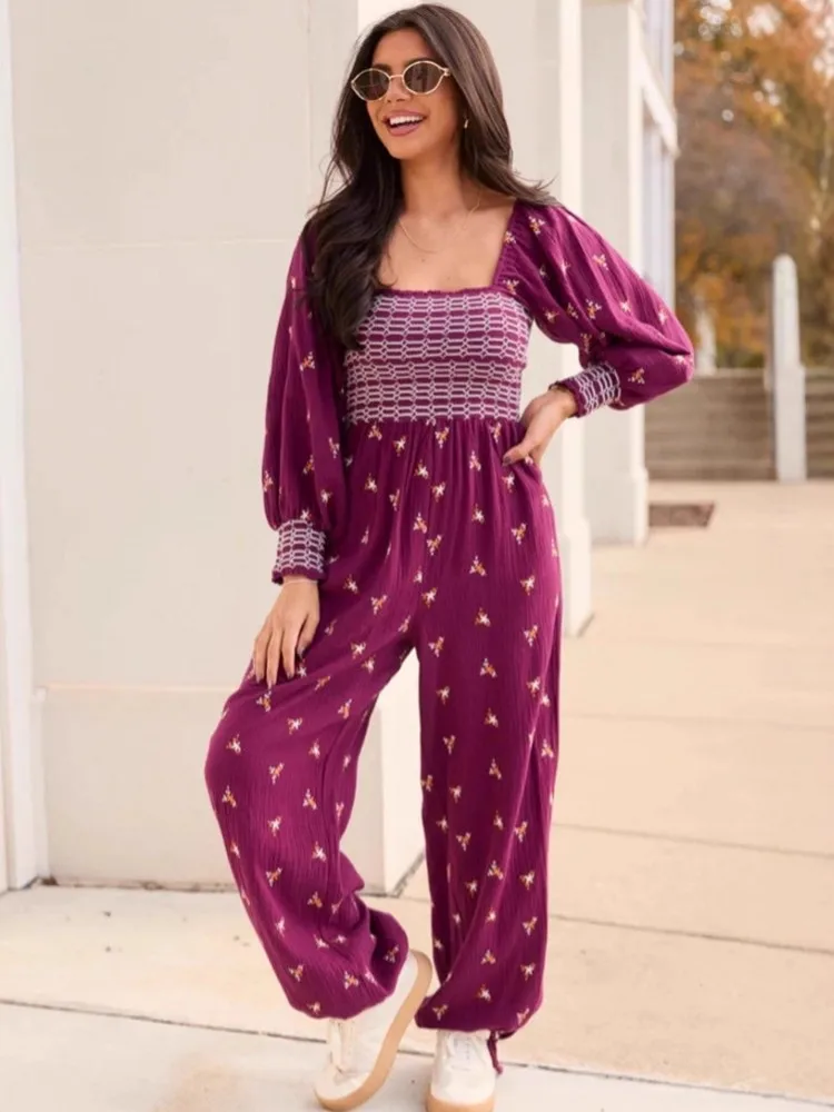 

Jumpsuits Women One Piece V Neck Long Sleeve Tight High Waist Overalls Casual Sheath Long Pencil Pants Rompers Slim Fit Y2k