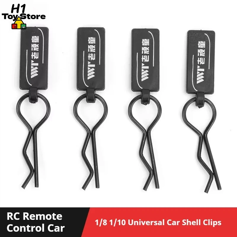 Universal R-Style Body Clips for RC Cars Fits 1/8 & 1/10 Crawler Buggy Truck Body Shells, Secure Fastener Pins - 10 Pack