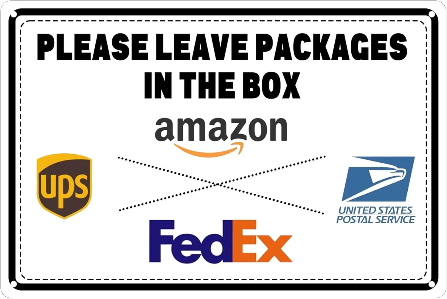Lieferetiketten für Pakete, Paketboxen, Metallschilder für den Außenbereich, bitte vor der Tür abstellen