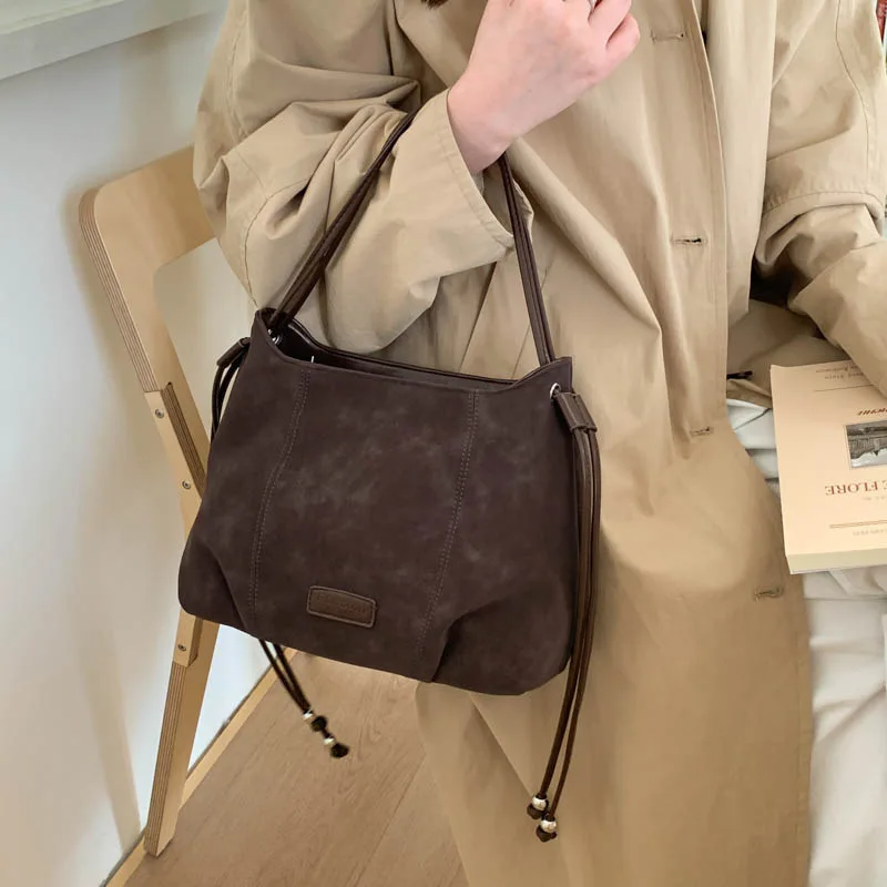 

Модная сумка-ведро 2025 года, минималистичная женская сумка через плечо, универсальная пригородная сумка через плечо, шикарная сумка «день-ночь», текстурированная