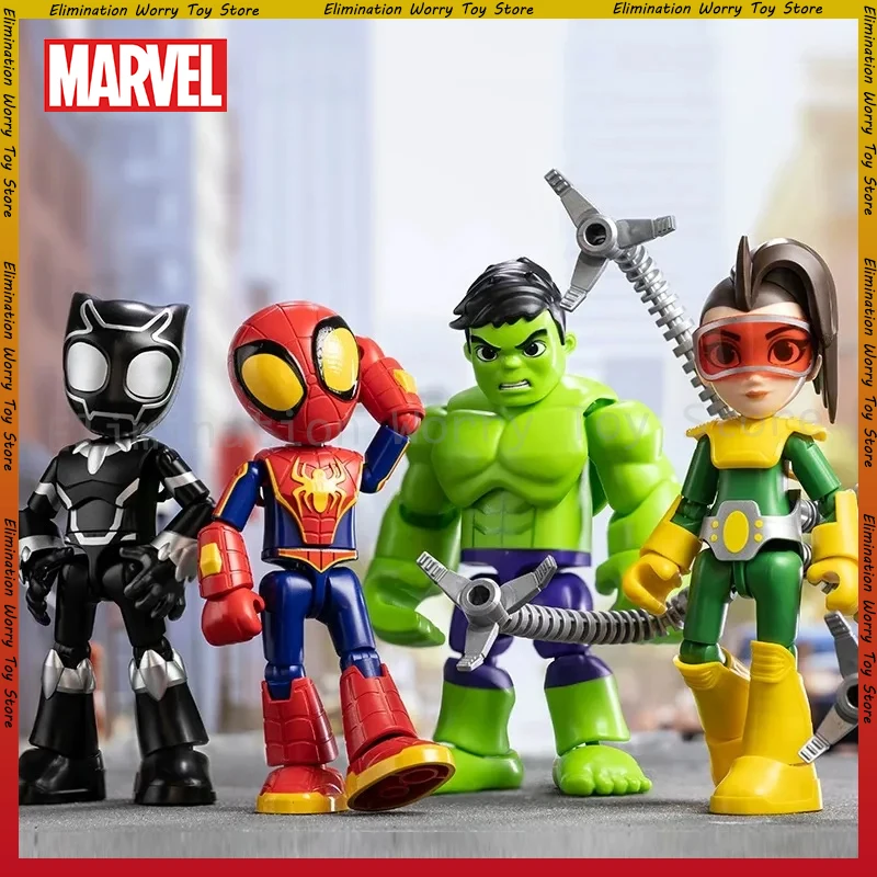 Marvel Spider Man and His Amazing Friends Magical Version Gwen Miles Black Panther Doctor Octopus Hulk Iron Man Toys Kid Gift