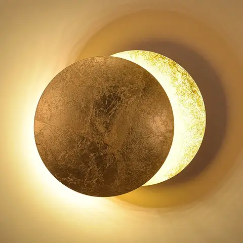 현대 달 이클립스 벽 램프 거실 침실 머리맡 LED Sconce 블랙 화이트 골드 램프 통로 조명 장식 조명