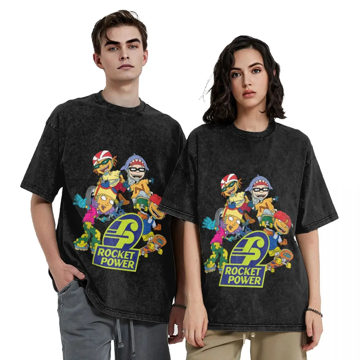 

Nickelodeon Rocket Power Character T-Shirt oversized cotton graphic tees basketball graphic tees Men's cotton t-shirt