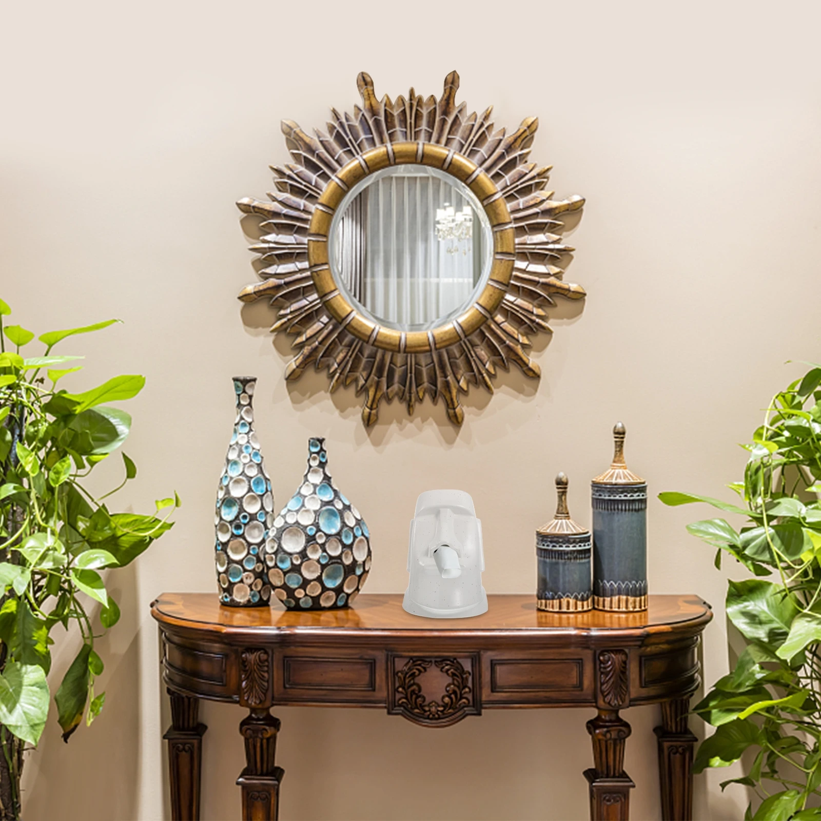 

1pc Ceramic Moai Stone Statue Tissue Box Waterproof Sturdy Novelty Ornament For Living Room Bedroom Bathroom Desktop Paper Towel