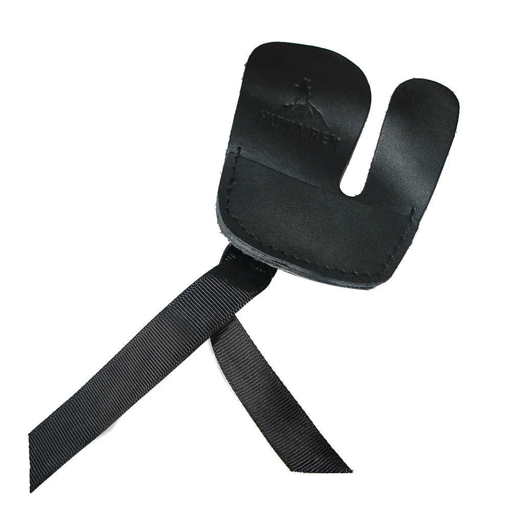 Black Professional Archery Finger Protector Glove Leather Finger Guard for Right Hand Bow Arrow Shooting