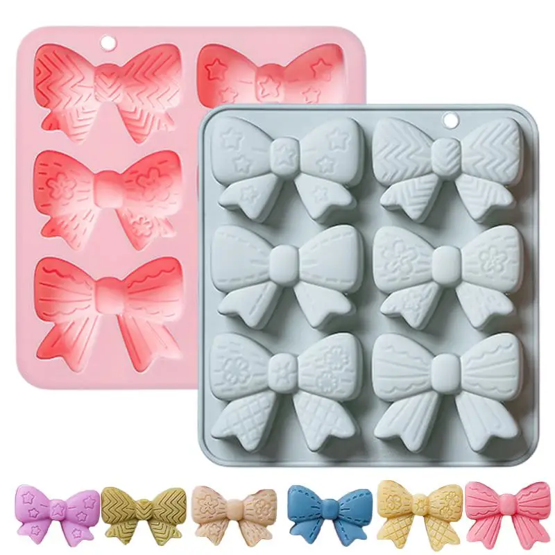 6 Cavities Bowknot Silicone Mold Mini Bow Chocolate Candy Mold DIY Cupcake Topper Cake Decorating Baking Pastry Tool view 2