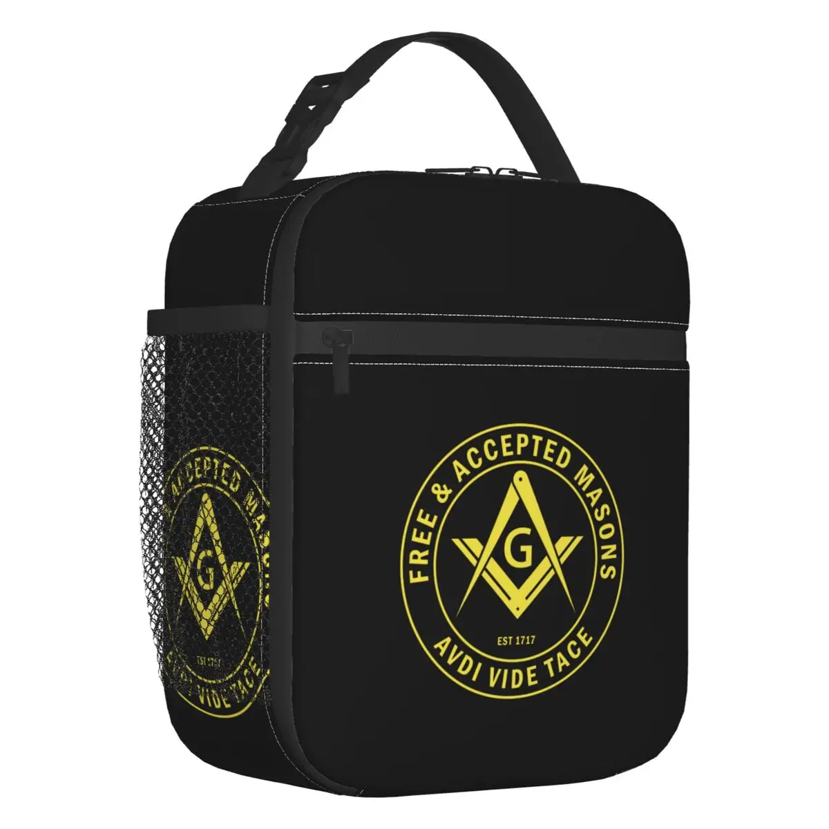 Custom Free Accepted Masons Masonic Freemason Lunch Bag Women Warm Cooler Insulated Lunch Box for Kids School Children