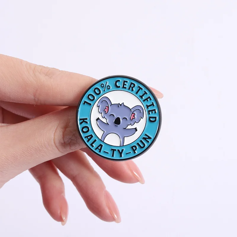4Pcs Cute Koala Enamel Pins Set  Australian Bear Metal Lapel Brooch Badge Backpack Scrub Novelty Jewelry Gift For Koala Lovers view 6