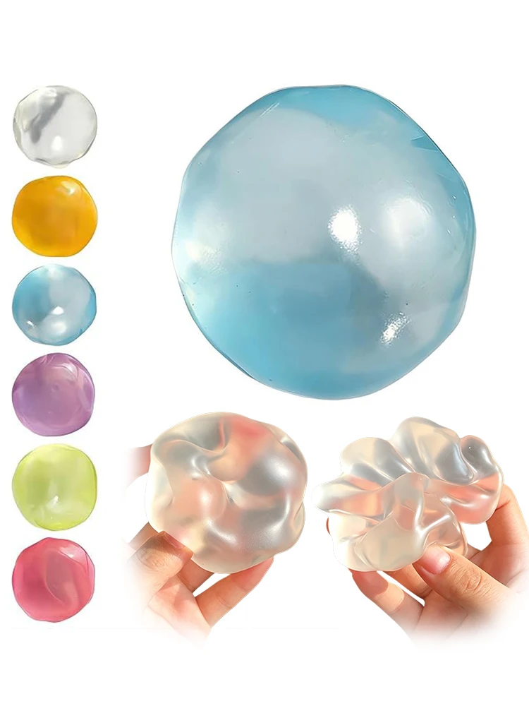 Quetschbarer Kokosnussöl-Stressball Fidget-Spielzeug Handgefertigt Transparent Plastisch Quetschspielzeug Lustiges Anti-Stress Sensorisches Spielzeug für Erwachsene