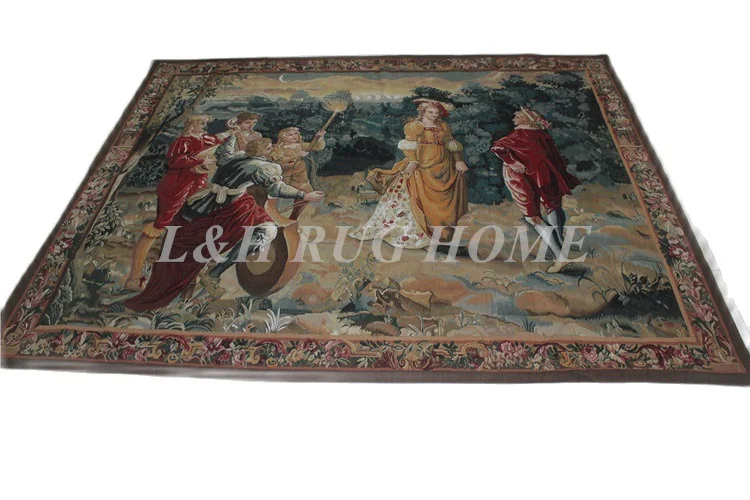 Free shipping 100% Woolen Aubusson Tapestry Gobelin carpet 100% handmade Tapestry Museum Collection Item Do Not Miss