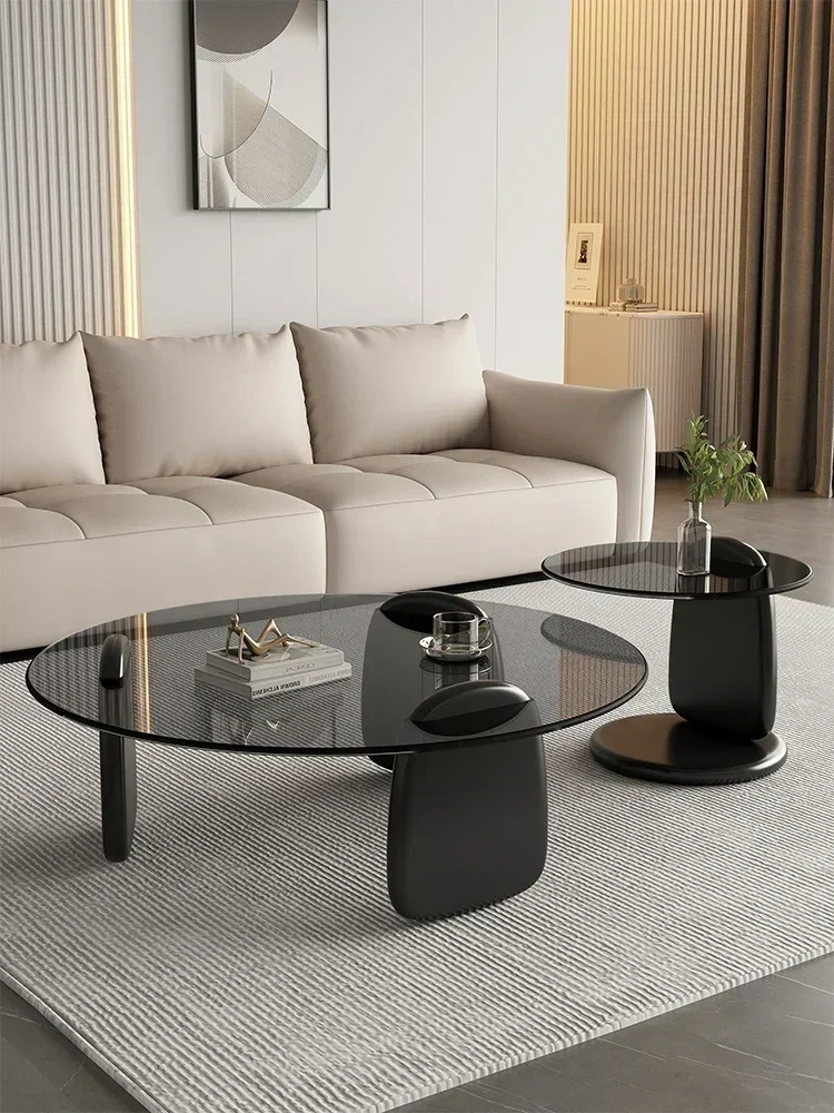 Glass Round Table, Multi-colour Size Set, Tea Table Coffee Table, High Temperature Resistance, Easy To Clean, Office Cafe Home