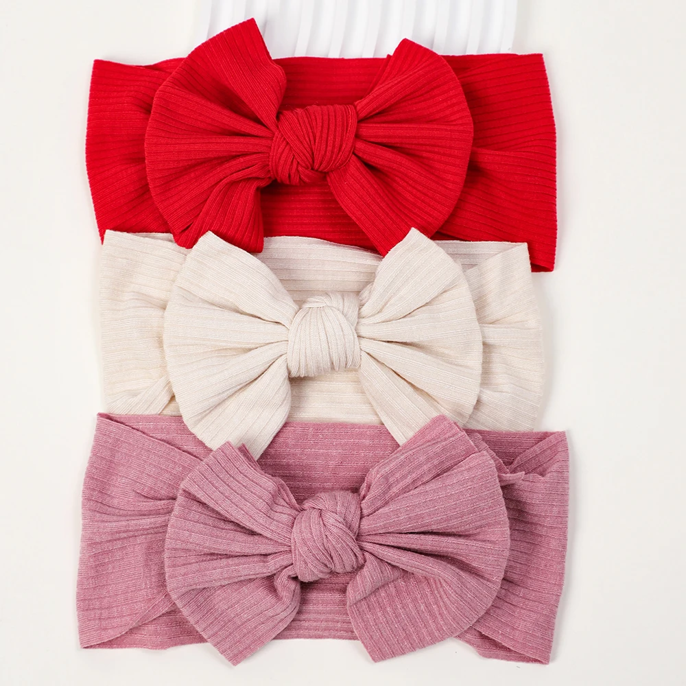 3 قطعة/الوحدة متماسكة الطفل عقال القوس الوليد مطاطا لينة النايلون Headbands ل طفلة عمامة الرضع إكسسوارات الشعر الاطفال أغطية الرأس #5