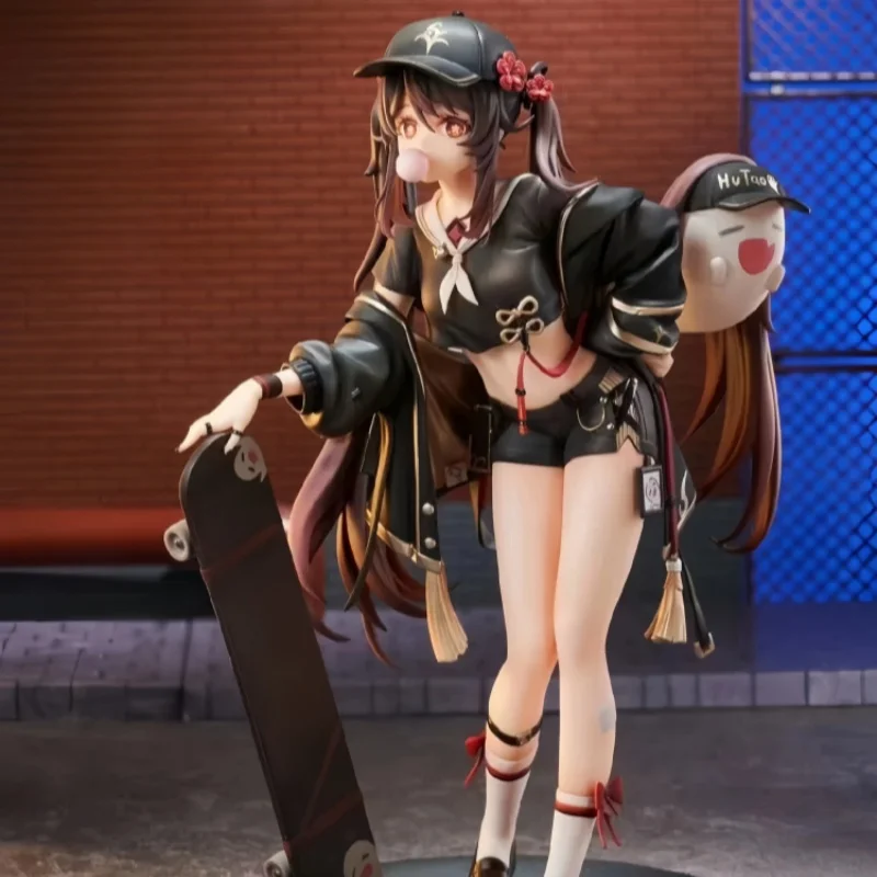 

Anime Genshin Impact Figures Gk Hu Tao Action Figures Skateboarding Trendy Clothes Pvc Model Collection Gifts Birthday Toys