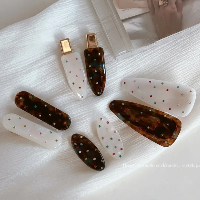 

Бесследная заколка для волос с бриллиантами дофамина, заколка в виде утиного клюва, милая бесследная заколка, текстурированная боковая заколка, челка, аксессуары для волос