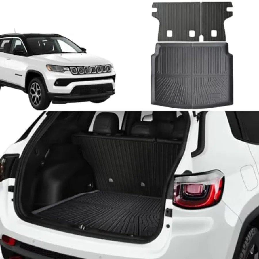 

Cargo Liner Fits for Jeep Compass 2017-2025 Trunk Liner All Weather Cargo Mat Custom Fit TPE Anti-Slip Car Seat Back Protector