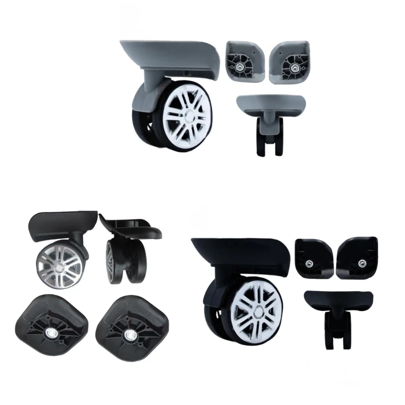 

4Pcs/Set Heavy Duty Luggage Wheel Replacement Mute Trolley Casters 360 Degree Swivel Travel Suitcase Rubber Wheels 60x12mm