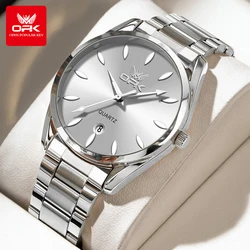 OPK 6038 Men's Watch Silver Stainless steel Deep Waterproof Calendar Man Hand Clock